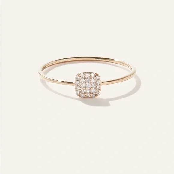 Mejuri 14k Solid Gold Pave Diamond Ring - Picture 1 of 4